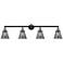 Cone 4 Light 42" LED Bath Light - Black Antique Brass - Plated Smoke S