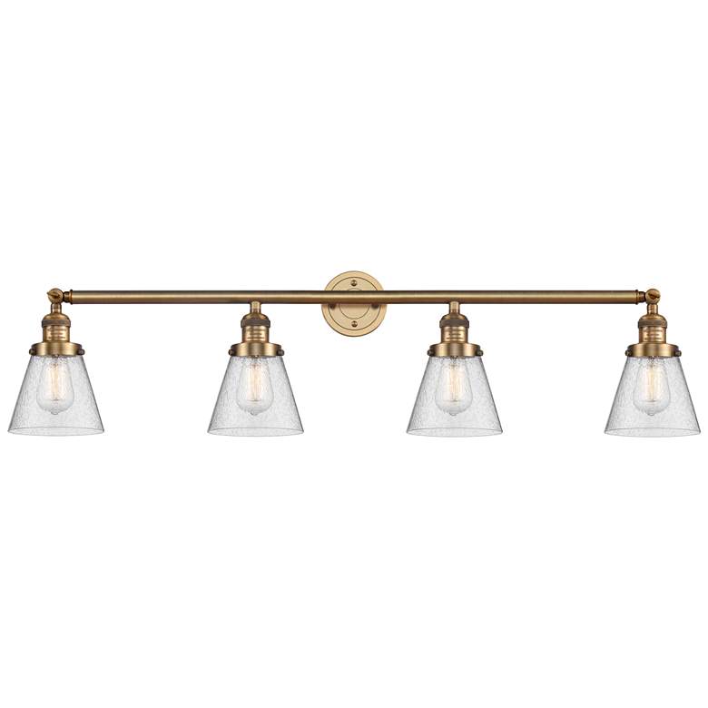 Image 1 Cone 4 Light 42" LED Bath Light - Brushed Brass - Seedy Shade