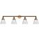 Cone 4 Light 42" LED Bath Light - Brushed Brass - Seedy Shade