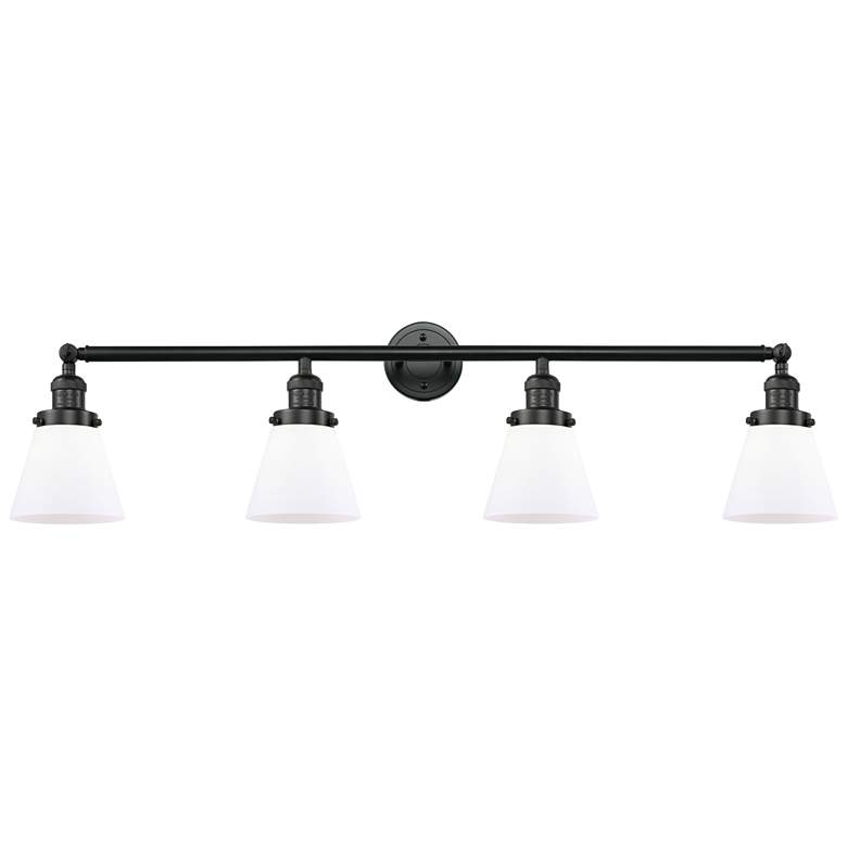 Image 1 Cone 4 Light 42" LED Bath Light - Matte Black - Matte White Shade