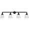 Cone 4 Light 42" LED Bath Light - Matte Black - Seedy Shade