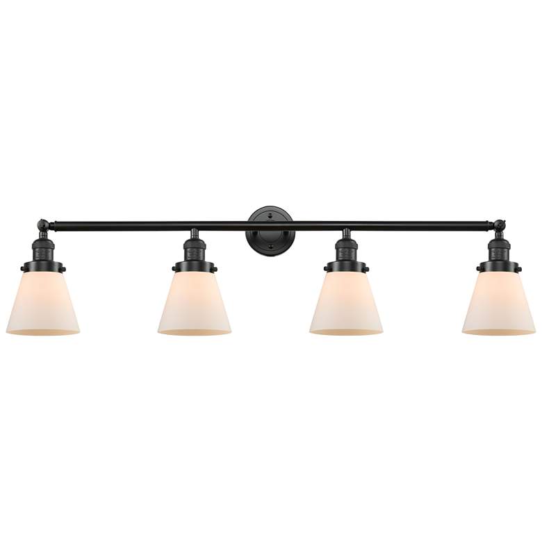 Image 1 Cone 4 Light 42" LED Bath Light - Oil Rubbed Bronze - Matte White Shad
