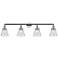 Cone 4 Light 42" LED Bath Light - Polished Chrome - Clear Shade