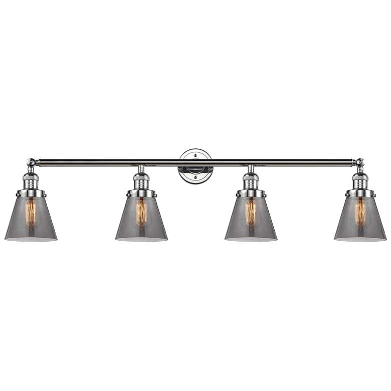 Image 1 Cone 4 Light 42" LED Bath Light - Polished Chrome - Plated Smoke Shade