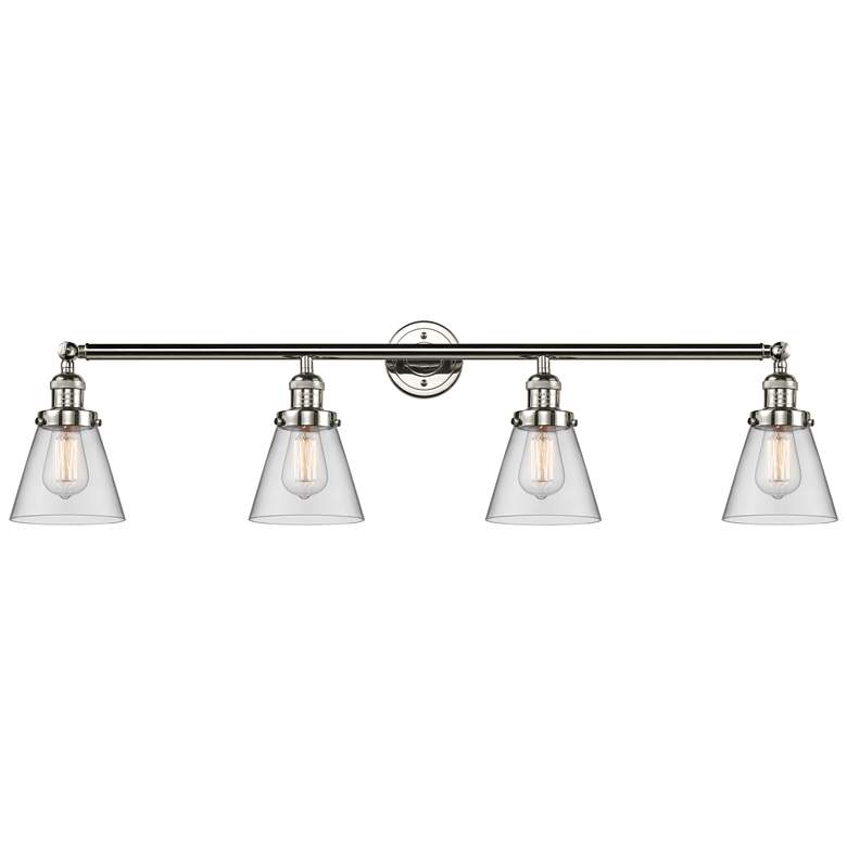 Image 1 Cone 4 Light 42" LED Bath Light - Polished Nickel - Clear Shade