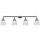 Cone 4 Light 42" LED Bath Light - Polished Nickel - Clear Shade
