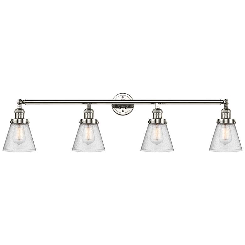 Image 1 Cone 4 Light 42" LED Bath Light - Polished Nickel - Seedy Shade