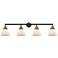 Cone 4 Light 44" Bath Light - Black Antique Brass - Matte White Shade