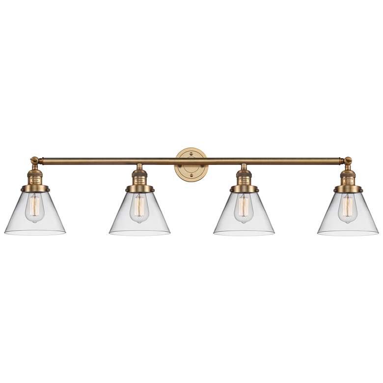 Image 1 Cone 4 Light 44" Bath Light - Brushed Brass - Clear Shade