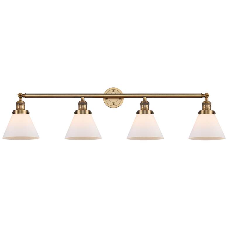 Image 1 Cone 4 Light 44" Bath Light - Brushed Brass - Matte White Shade