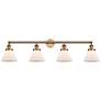 Cone 4 Light 44" Bath Light - Brushed Brass - Matte White Shade