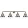 Cone 4 Light 44" Bath Light - Brushed Satin Nickel - Plated Smoke Shad