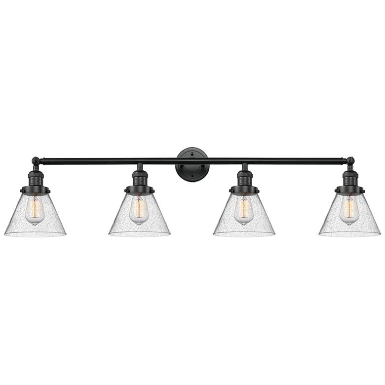 Image 1 Cone 4 Light 44" Bath Light - Matte Black - Seedy Shade