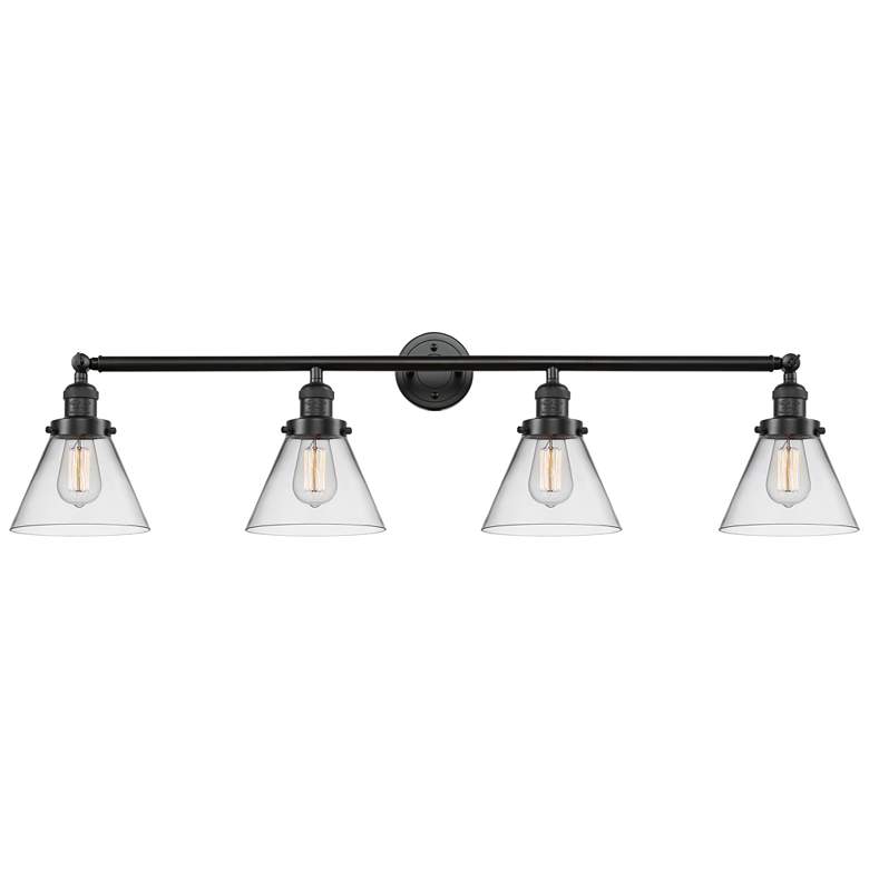 Image 1 Cone 4 Light 44" Bath Light - Oil Rubbed Bronze - Clear Shade