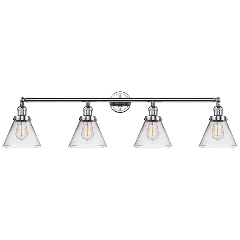 Image 1 Cone 4 Light 44" Bath Light - Polished Chrome - Clear Shade