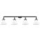 Cone 4 Light 44" Bath Light - Polished Chrome - Matte White Shade