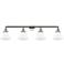 Cone 4 Light 44" Bath Light - Polished Nickel - Matte White Shade
