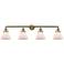 Cone 4 Light 44" LED Bath Light - Antique Brass - Matte White Shade