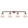 Cone 4 Light 44" LED Bath Light - Antique Copper - Matte White Shade