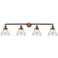 Cone 4 Light 44" LED Bath Light - Antique Copper - Seedy Shade