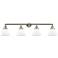 Cone 4 Light 44" LED Bath Light - Brushed Satin Nickel - Matte White S