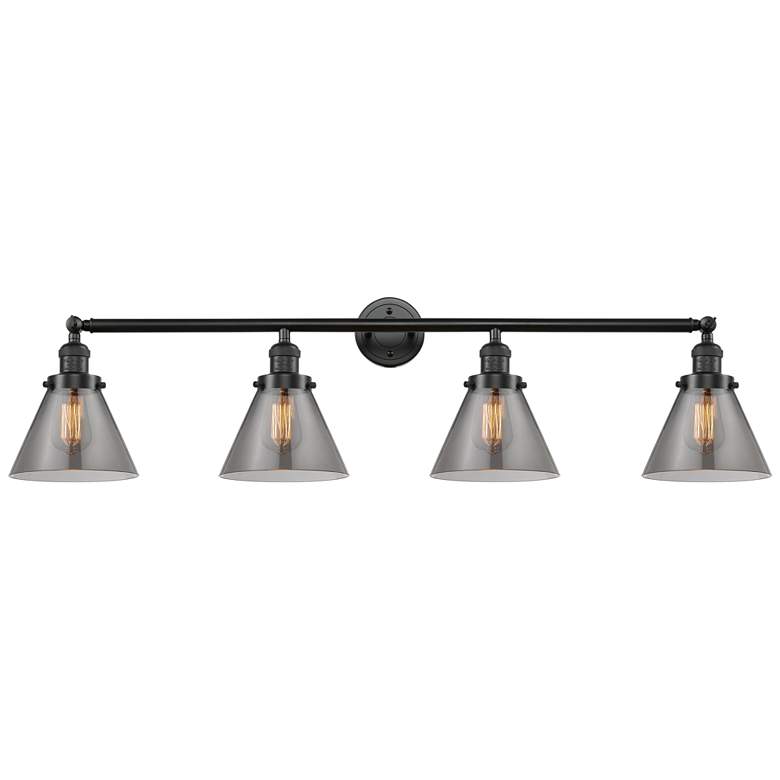 Image 1 Cone 4 Light 44" LED Bath Light - Oil Rubbed Bronze - Plated Smoke Sha
