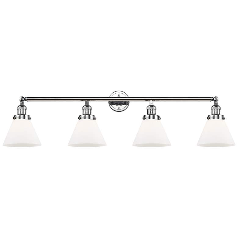 Image 1 Cone 4 Light 44" LED Bath Light - Polished Chrome - Matte White Shade