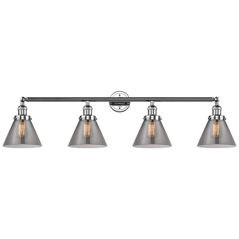 Image 1 Cone 4 Light 44" LED Bath Light - Polished Chrome - Plated Smoke Shade