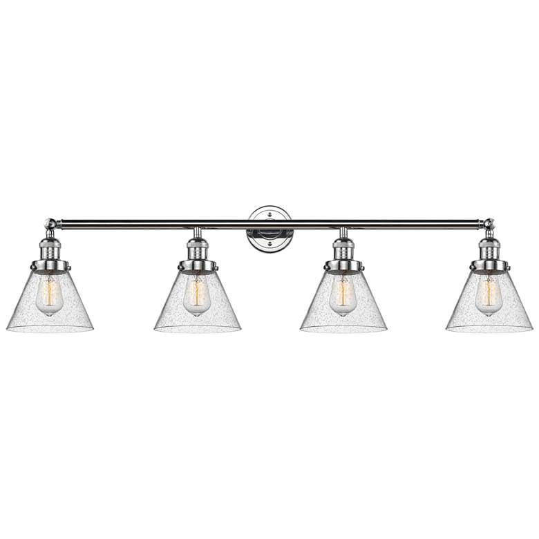 Image 1 Cone 4 Light 44" LED Bath Light - Polished Chrome - Seedy Shade