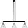 Cone 40.25" Wide 3 Light Black Brass Stem Hung Island Light w/ Seedy S