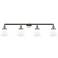 Cone 45"W Polished Nickel 4-Light Bath Light w/ White Shade