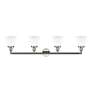 2_Cone 45"W Polished Nickel 4-Light Bath Light w/ White Shade more views