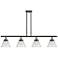 Cone 48" Wide 4 Light Black Brass Island Light w/ Clear Shade