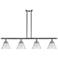 Cone 48" Wide 4 Light Brushed Satin Nickel Island Light w/ Clear Shade