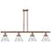 Cone 48" Wide 4 Light Copper Island Light w/ Seedy Shade