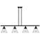 Cone 48" Wide 4 Light Matte Black Island Light w/ Seedy Shade
