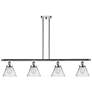 Cone 48" Wide 4 Light Polished Chrome Island Light w/ Clear Shade
