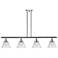 Cone 48" Wide 4 Light Polished Chrome Island Light w/ Clear Shade