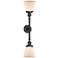 Cone 6.25" Wide 2 Light Bronze Bath Vanity Light w/ Matte White Shade