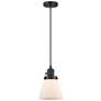 1_Cone 6.25" Wide Matte Black Mini Pendant with Matte White Cone Glass Shade