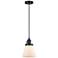 Cone 6.25" Wide Matte Black Mini Pendant with Matte White Cone Glass Shade