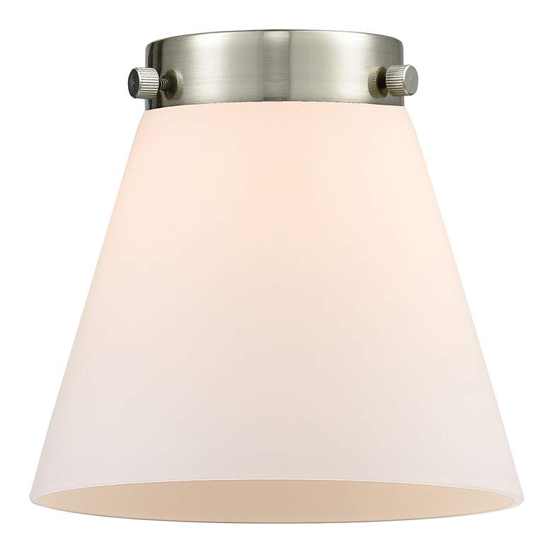 Image 3 Cone 6.25" Wide Matte Black Mini Pendant with Matte White Cone Glass Shade more views