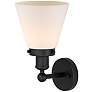 2_Cone 6" 11 1/4" High Matte Black and White Glass Wall Sconce more views