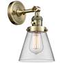 Cone 6" Antique Brass Sconce w/ Clear Shade