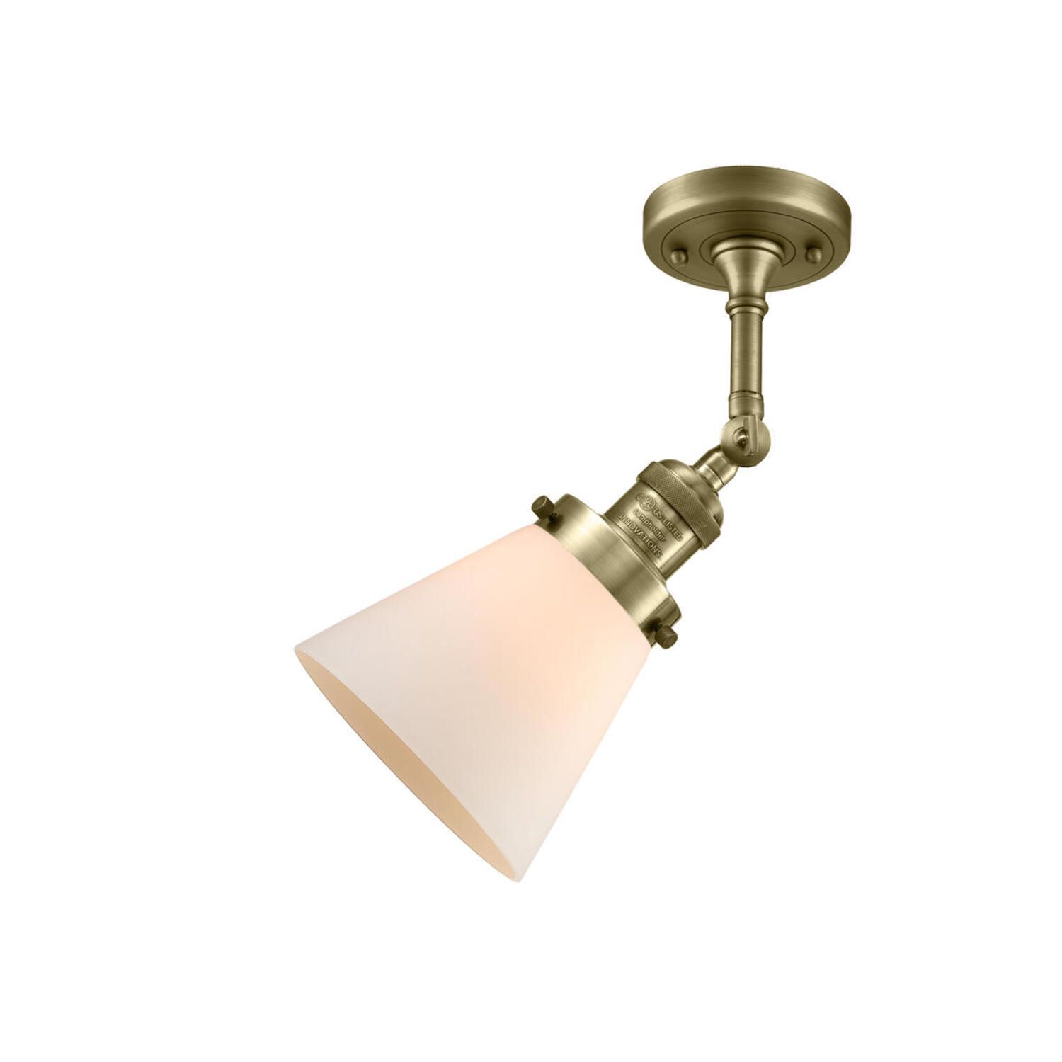 Image 5 Cone 6" Antique Brass Sconce w/ Matte White Shade more views