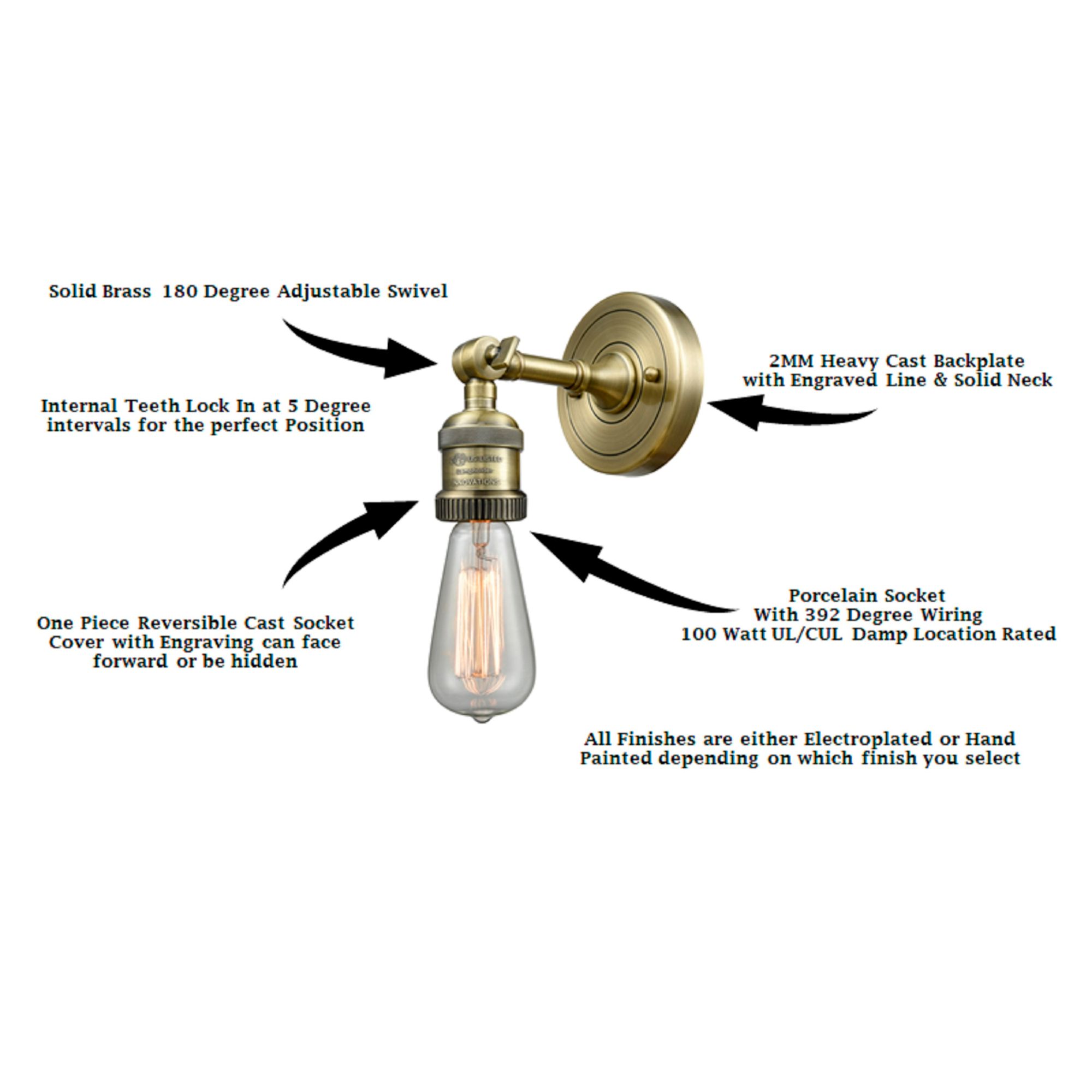 Cone 6" Antique Brass Sconce w/ Matte White Shade
