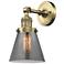 Cone 6" Antique Brass Sconce w/ Plated Smoke Shade
