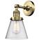Cone 6" Antique Brass Sconce w/ Seedy Shade