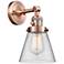 Cone 6" Antique Copper Sconce w/ Clear Shade