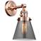 Cone 6" Antique Copper Sconce w/ Plated Smoke Shade